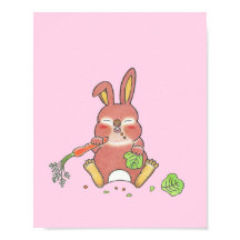 custom sleepy baby bunny  animal nursery poster