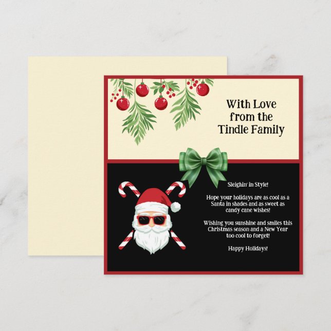 Custom "Sleighin' in Style!" Christmas Greeting Holiday Card (Front/Back)
