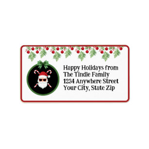 Custom "Sleighin' in Style!" Santa Holiday Mailing Label