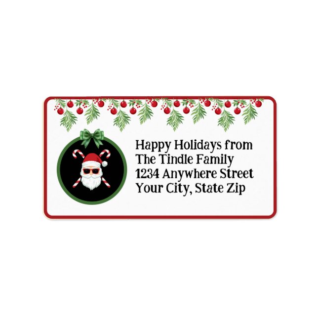 Custom "Sleighin' in Style!" Santa Holiday Mailing Label (Front)