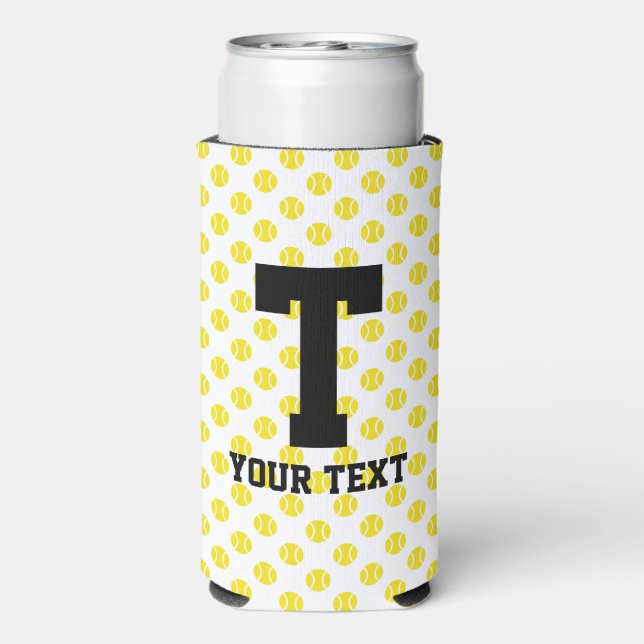 Custom slim can coolers with tennis ball pattern (Seltzer Back)