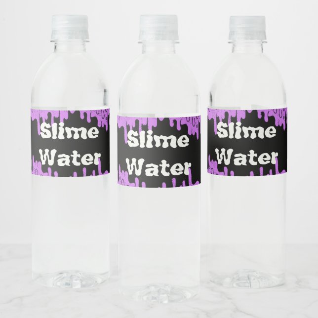 Custom Slime Birthday Party Water Bottle Label (Bottles)