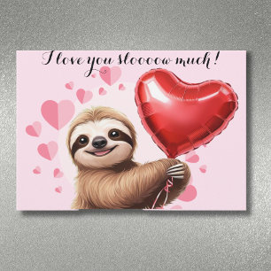 Custom Sloth Pink Valentine's Day Funny Holiday Card