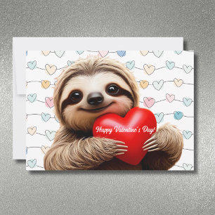 Custom Sloth Valentine Love you more than naps Holiday Card