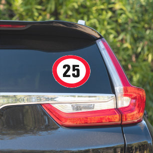 Custom slow down 25 mph speed limit vinyl stickers