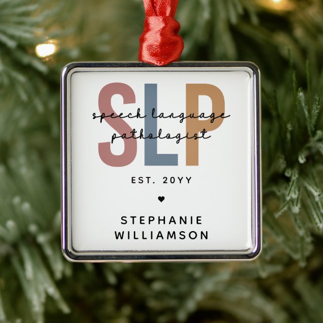 Custom SLP Speech Language Pathologist Metal Tree Decoration (Tree)
