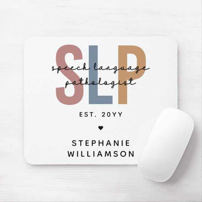 Custom SLP Speech Language Pathologist Mouse Mat (With Mouse)