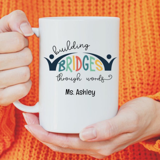 Custom SLP Speech Language Pathologist Therapist Two-Tone Coffee Mug (Creator Uploaded)