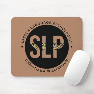 Custom SLP Speech Pathologist Leopard Print Gifts Mouse Mat