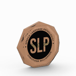 Custom SLP Speech Pathologist Leopard Print Gifts Photo Block