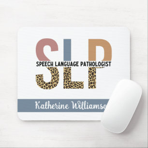 Custom SLP Speech Pathologist Leopard Print Mouse Mat