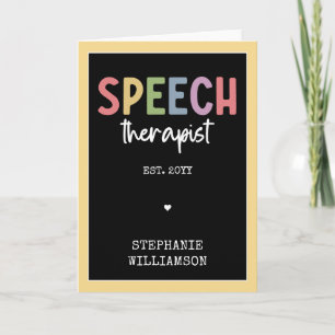 Custom SLP Speech Pathologist Speech Therapist Card