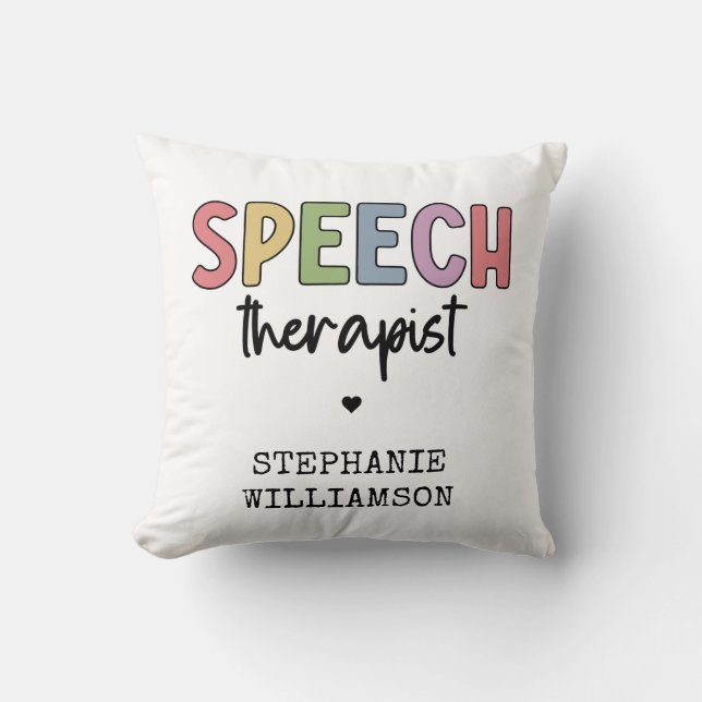 Custom SLP Speech Pathologist Speech Therapist Cushion (Front)