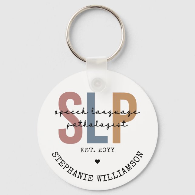 Custom SLP Speech Pathologist Speech Therapist Key Ring (Front)