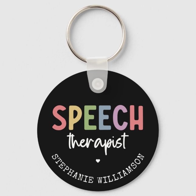 Custom SLP Speech Pathologist Speech Therapist Key Ring (Front)