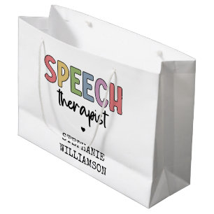 Custom SLP Speech Pathologist Speech Therapist Large Gift Bag