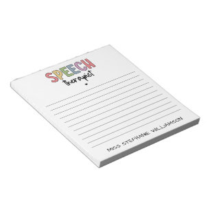 Custom SLP Speech Pathologist Speech Therapist Notepad
