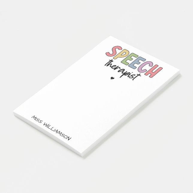 Custom SLP Speech Pathologist Speech Therapist Post-it Notes (Angled)