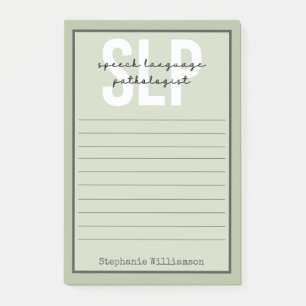 Custom SLP Speech Pathologist Speech Therapist Post-it Notes