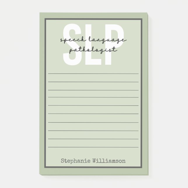 Custom SLP Speech Pathologist Speech Therapist Post-it Notes (Front)