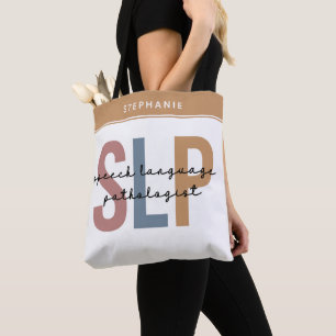 Custom SLP Speech Pathologist Speech Therapist Tote Bag
