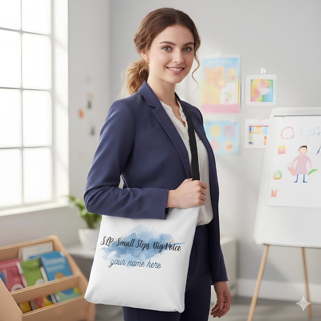 ​Custom SLP Speech Therapist Tote Bag | Small Step (Creator Uploaded)