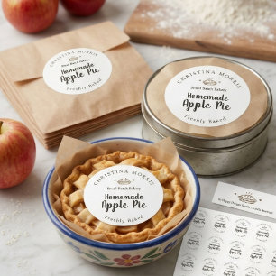 Custom Small Batch Bakery Apple Pie Round Sticker