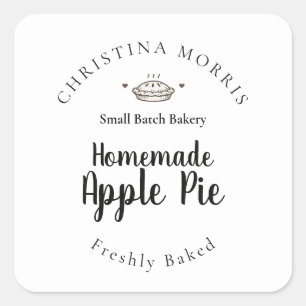 Custom Small Batch Bakery Apple Pie Round Sticker