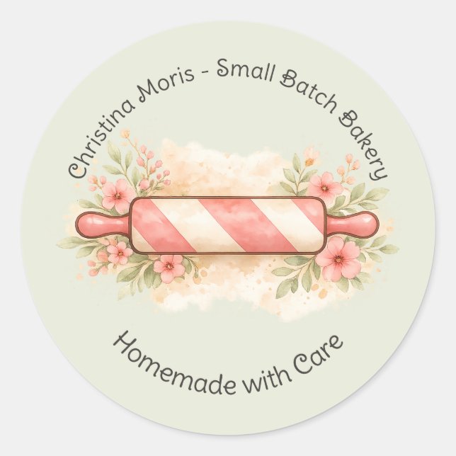 Custom Small Batch Bakery Thank You Sticker (Front)