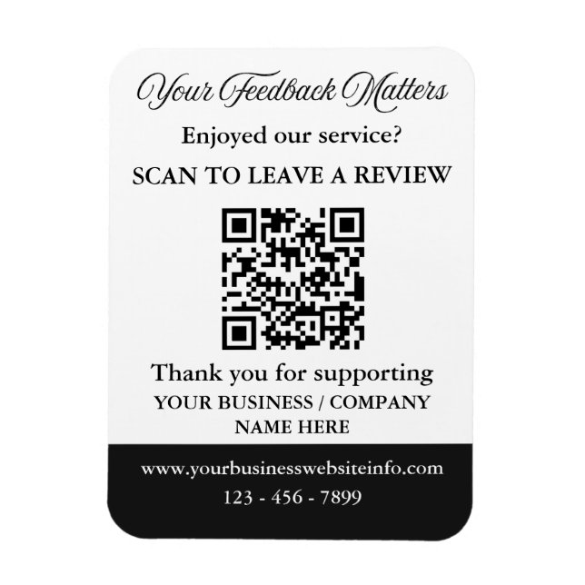 Custom Small Business Feedback Magnet (Vertical)