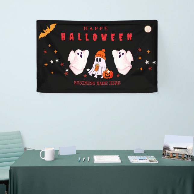 Custom Small Business Logo Halloween Party Banner (Tradeshow)