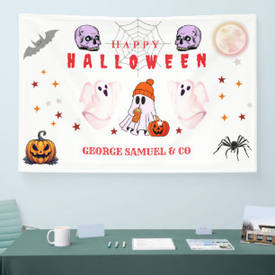 Custom Small Business Logo Halloween Party Banner