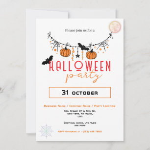 Custom Small Business Office Party Halloween Invitation