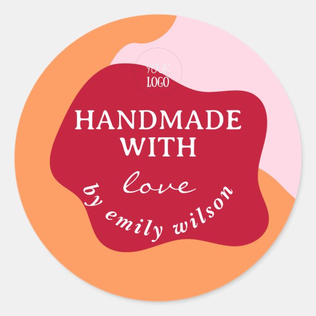 Custom Small Business Supplies Packaging Modern Classic Round Sticker (Front)