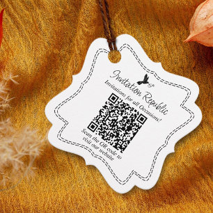 Custom Small Business Supplies QR Code Packaging Favour Tags