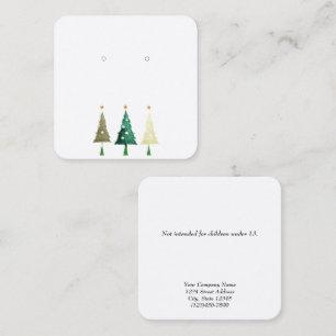 Custom Small Christmas Tree Earring Display Cards