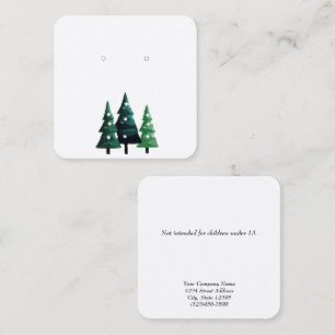 Custom Small Christmas Tree Earring Display Cards