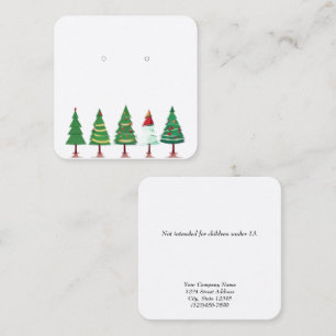 Custom Small Christmas Tree Earring Display Cards