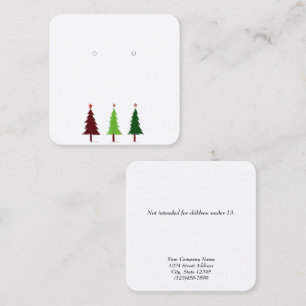 Custom Small Christmas Tree Earring Display Cards