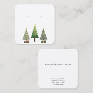 Custom Small Christmas Tree Earring Display Cards