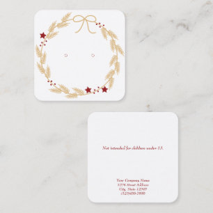 Custom Small Christmas Wreath Earring Cards