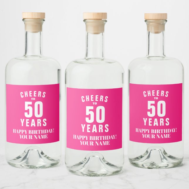 Custom small Liquor Bottle Label for 50th Birthday (Bottles)