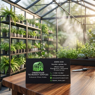 Custom Smart Greenhouse Tech Business Card