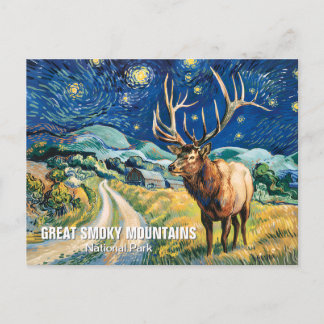 Custom Smoky Mountains Van Gogh Cataloochee Elk Postcard