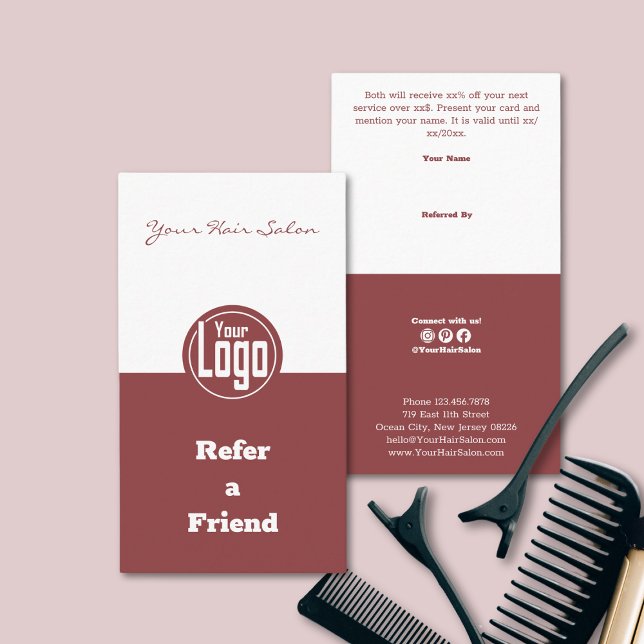 Custom Smoky Topaz White Hair Salon Refer a Friend Referral Card (Custom Smoky Topaz White Hair Salon Refer a Friend Referral Card)