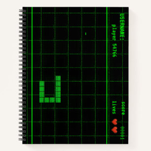 Custom Snake Game Retro NotebookSpiral Notebook
