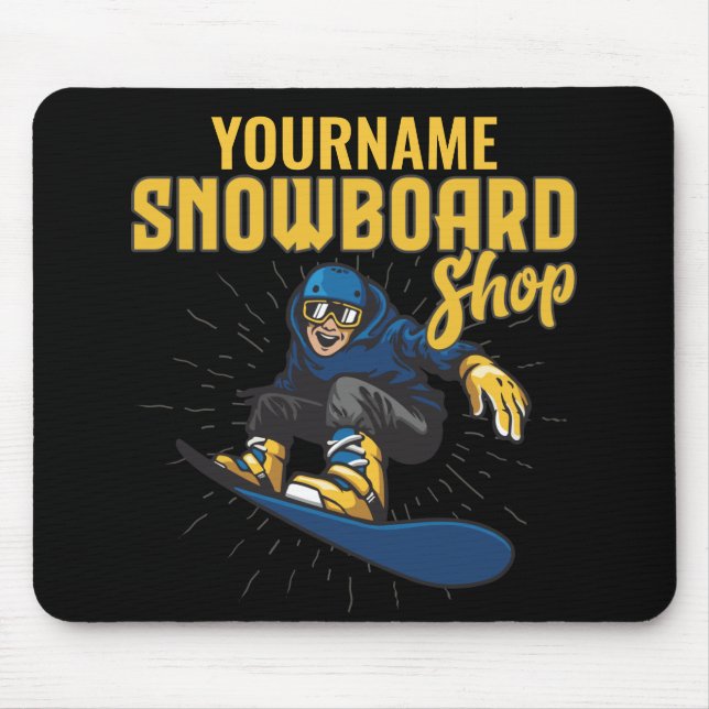 Custom Snow Boarder Snowboarding Shop Big Air  Mouse Mat (Front)