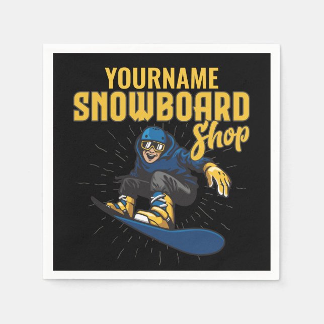 Custom Snow Boarder Snowboarding Shop Big Air Napkin (Front)