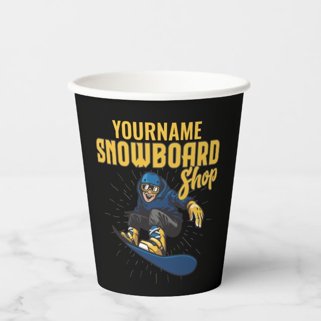 Custom Snow Boarder Snowboarding Shop Big Air  Paper Cups (Front)