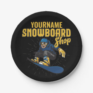 Custom Snow Boarder Snowboarding Shop Big Air Paper Plate